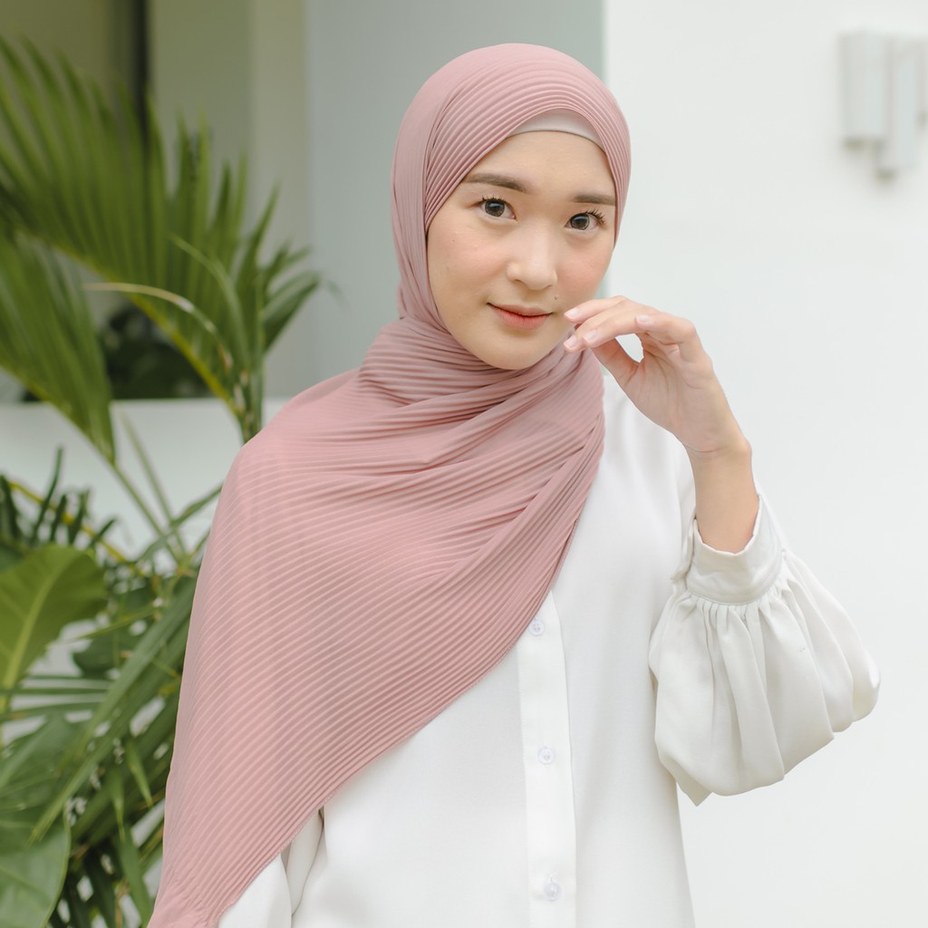 Lozy Hijab - Bawal Pleats Shawl ( Pashmina Plisket )-Light Purple