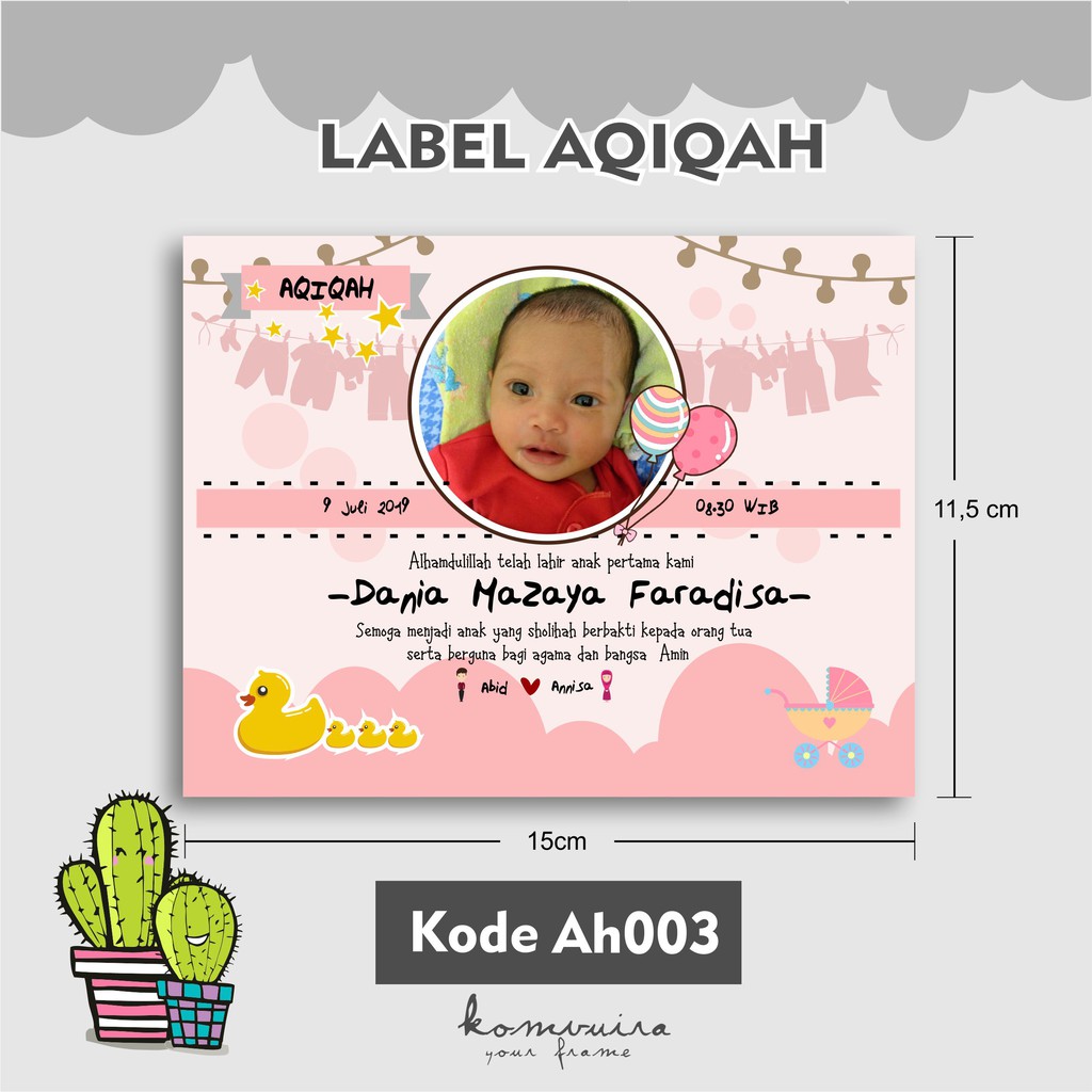 

AQIQAH LABEL TASYAKURAN dicetak dengan bahan terbaik TIDAK MUDAH LUNTUR