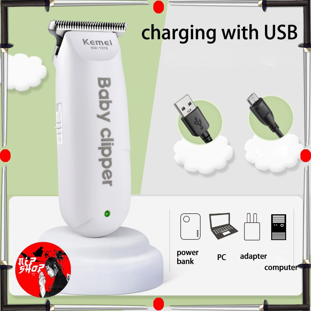 Kemei Alat Cukur Rambut Bayi Elektrik Baby Clipper Shaver Trimmer