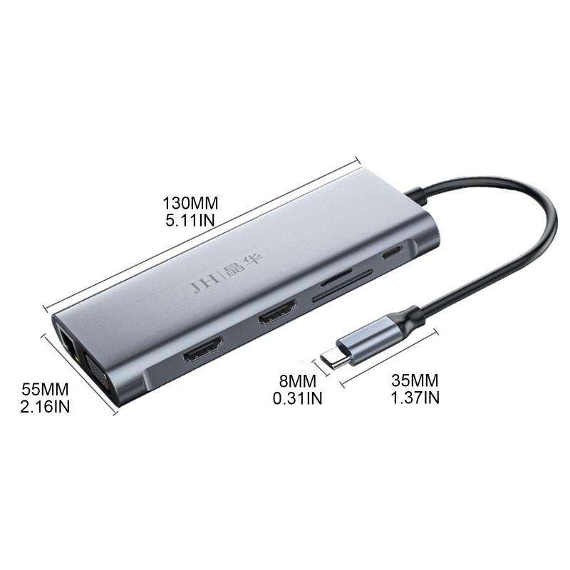 Zzz Dock Hub USB-C 3.0 + HDMI 4K Untuk Laptop