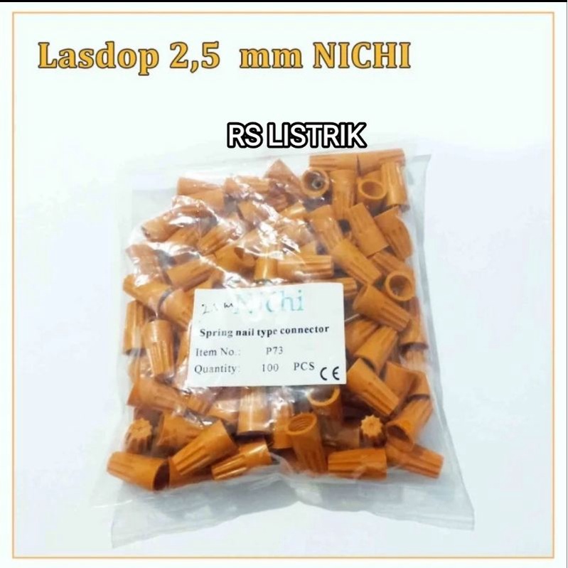 NICHI LASDOP/LAS DOP/SCREW ON WIRE 2.5MM P73 BAGUS PER PACK ISI 100PCS
