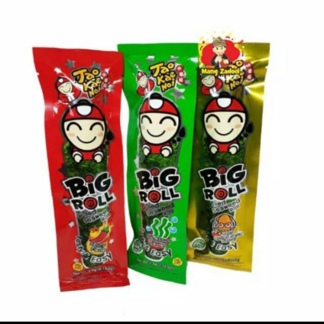 

Tao Kae Noi Grilled seaweed roll BIG ROLL ( 3 rasa ) snack rumput laut 4gr x 1 pcs