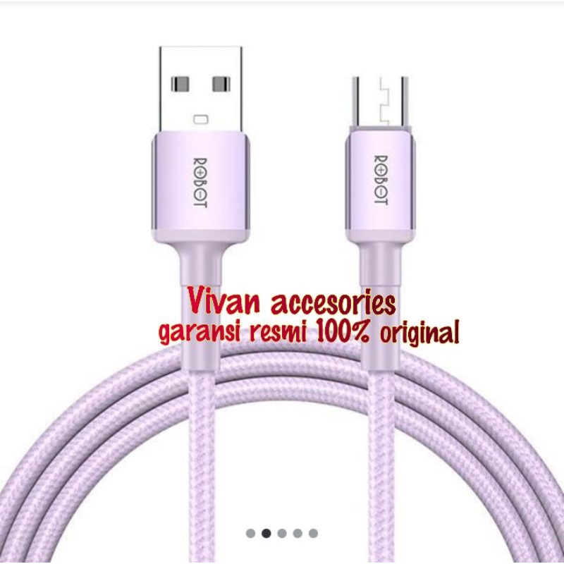 Robot RSM100 Micro USB Kabel Data.Cable 1M 2,4A Braided Cable Android