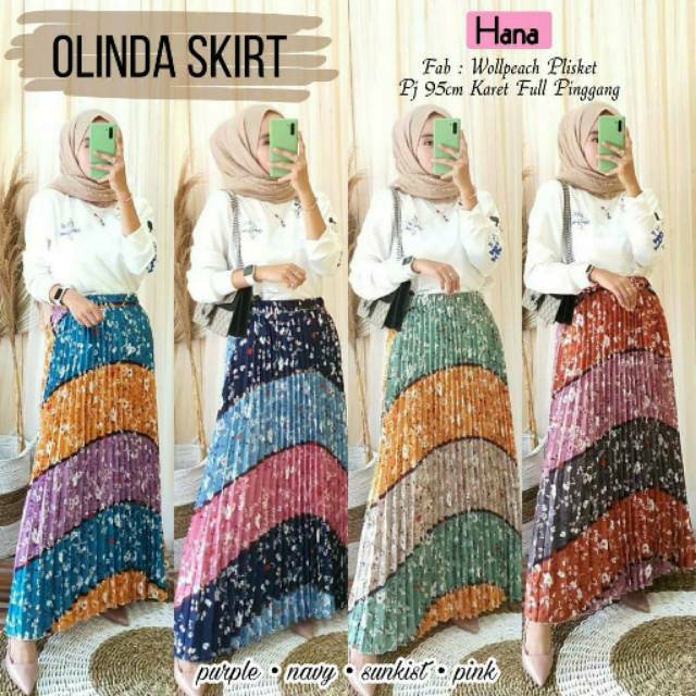 Rok plisket/ rok motif / rok modis / Rok kekinian