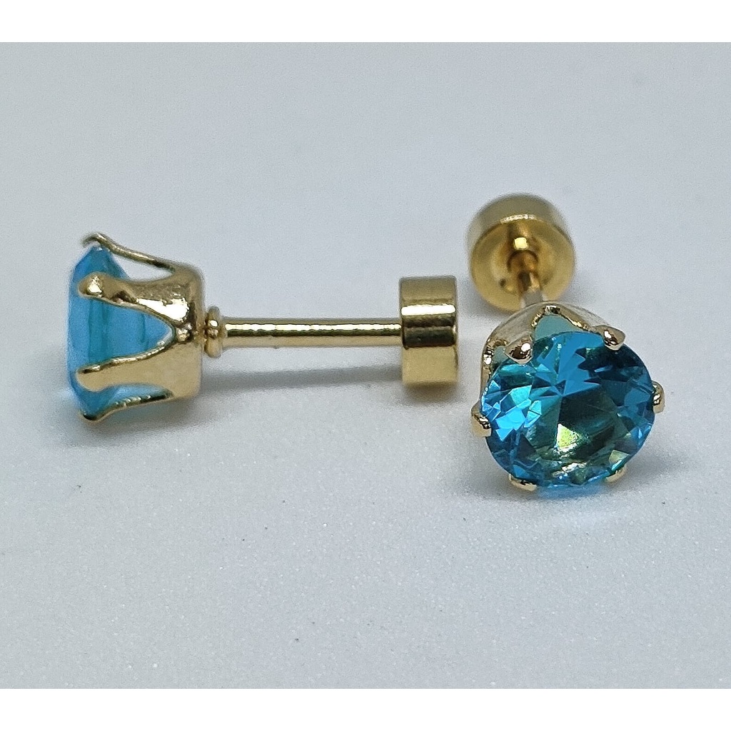 ANTING TUSUK BAHAN TITANIUM PERMATA WARNA WARNI ( SEPASANG )