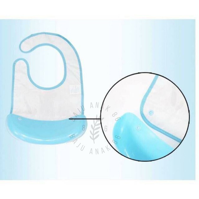 Slabber Silikon Plastic Mangkok / Celemek Bayi - 022.4482