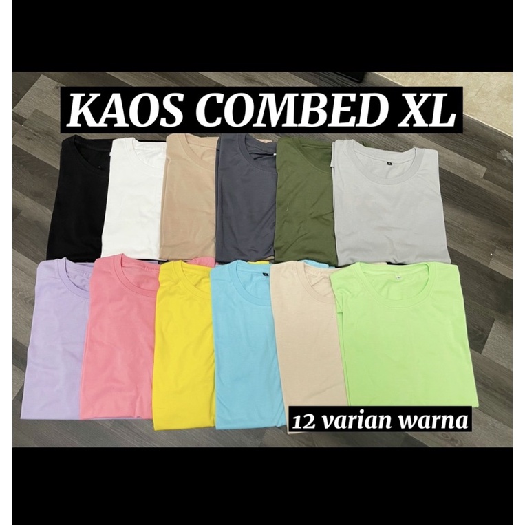 KAOS POLOS COMBED 28S PREMIUM DISTRO POLOS OVERSIZE DAILY TEE MURAH GROSIR JKT ABG SIZE XL