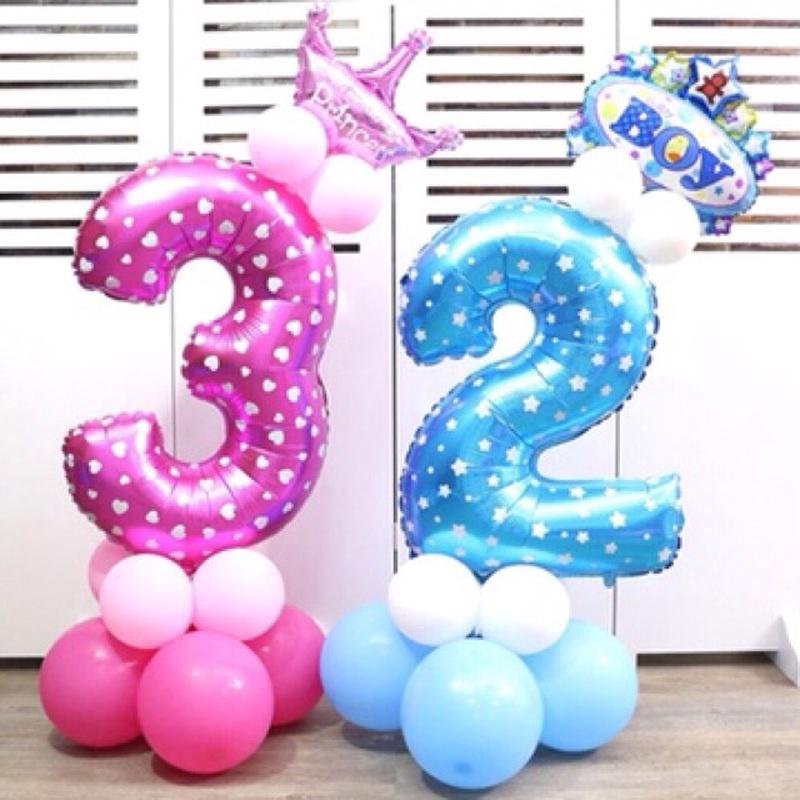 14Pcs Balon Aluminium Foil Bentuk Angka 0 9 untuk Dekorasi 14Pcs Balon Aluminium Foil Bentuk Angka 0 9 untuk Dekorasi