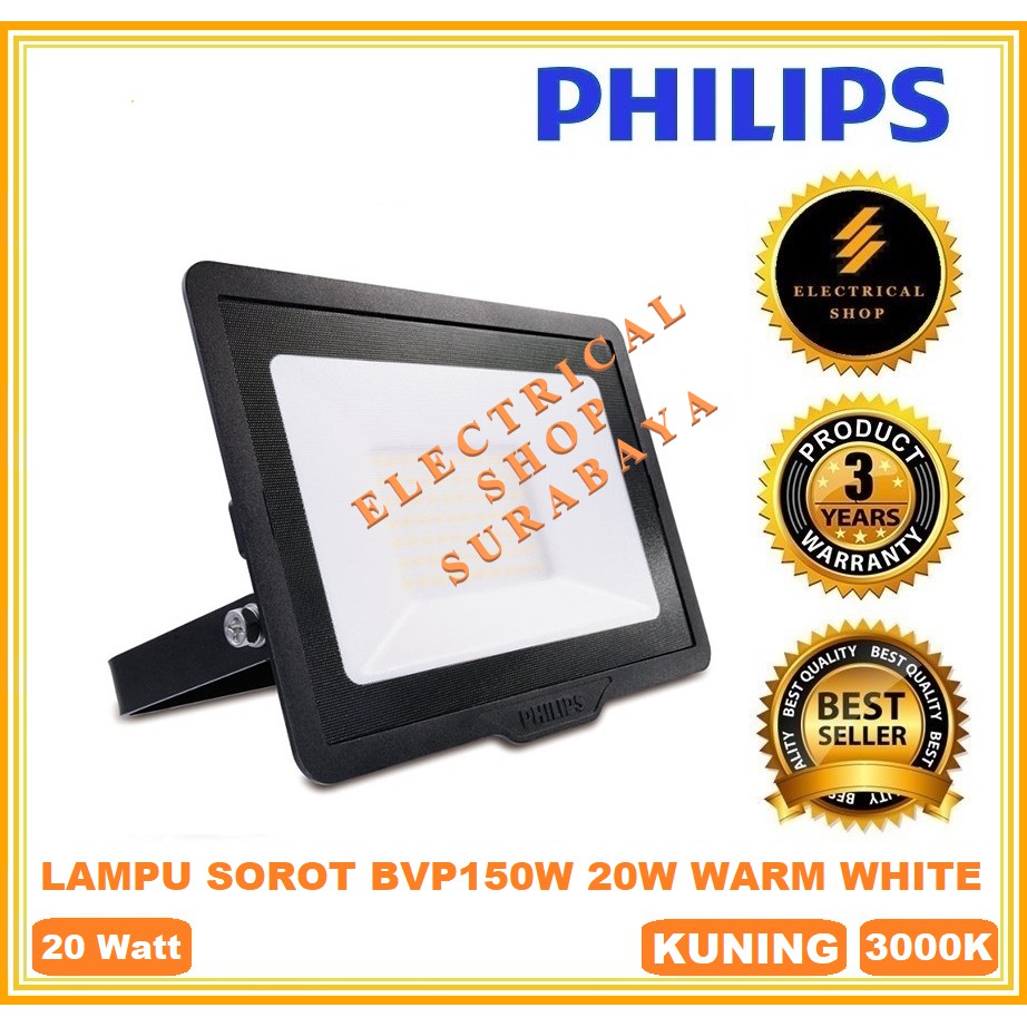 PHILIPS LAMPU SOROT BVP150 20W LED 17 KUNING (GROSIR) FLOOD LIGHT TEMBAK BVP132 20 W WATT 20WATT