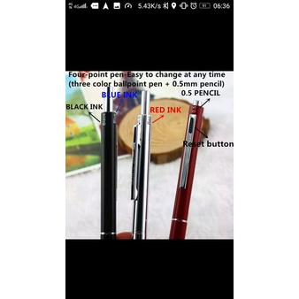

terbatas Pulpen mekanik metal 4in1 Murah