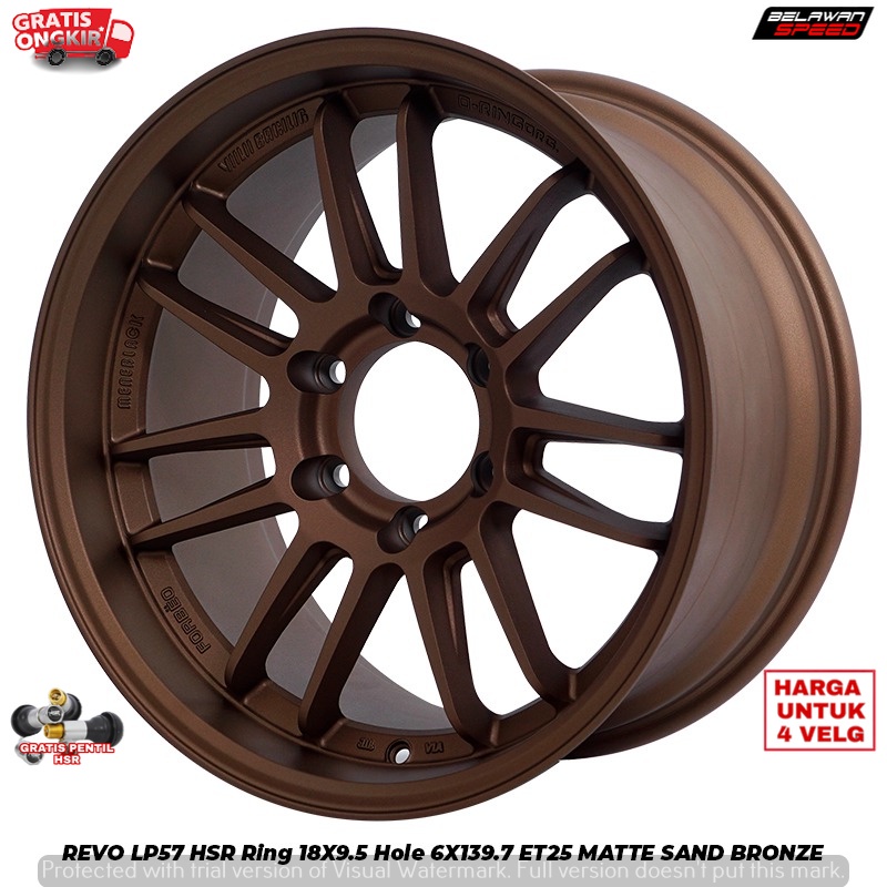 VELG MOBIL MODIFIKASI UNTUK MOBIL PAJERO FORTUNER FORD EVEREST REVO LP57 HSR R18X95 H6X139,7 ET25 MA