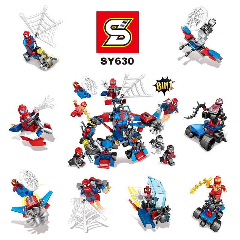 Brick Lego SY 630 Spiderman Mini Figure 8in1