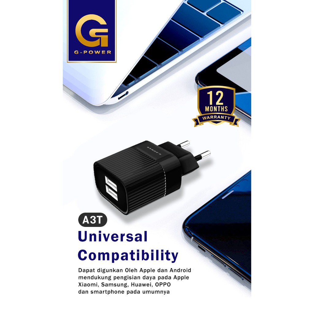 GPOWER Fast Charger A3T with 2 USB 2.4A Output &amp; Fast Charging Performance