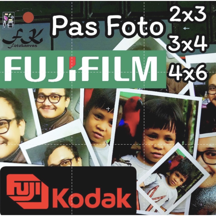 Cetak 1 inch dan 2 inch Foto PAS Asli Kertas Fujifilm