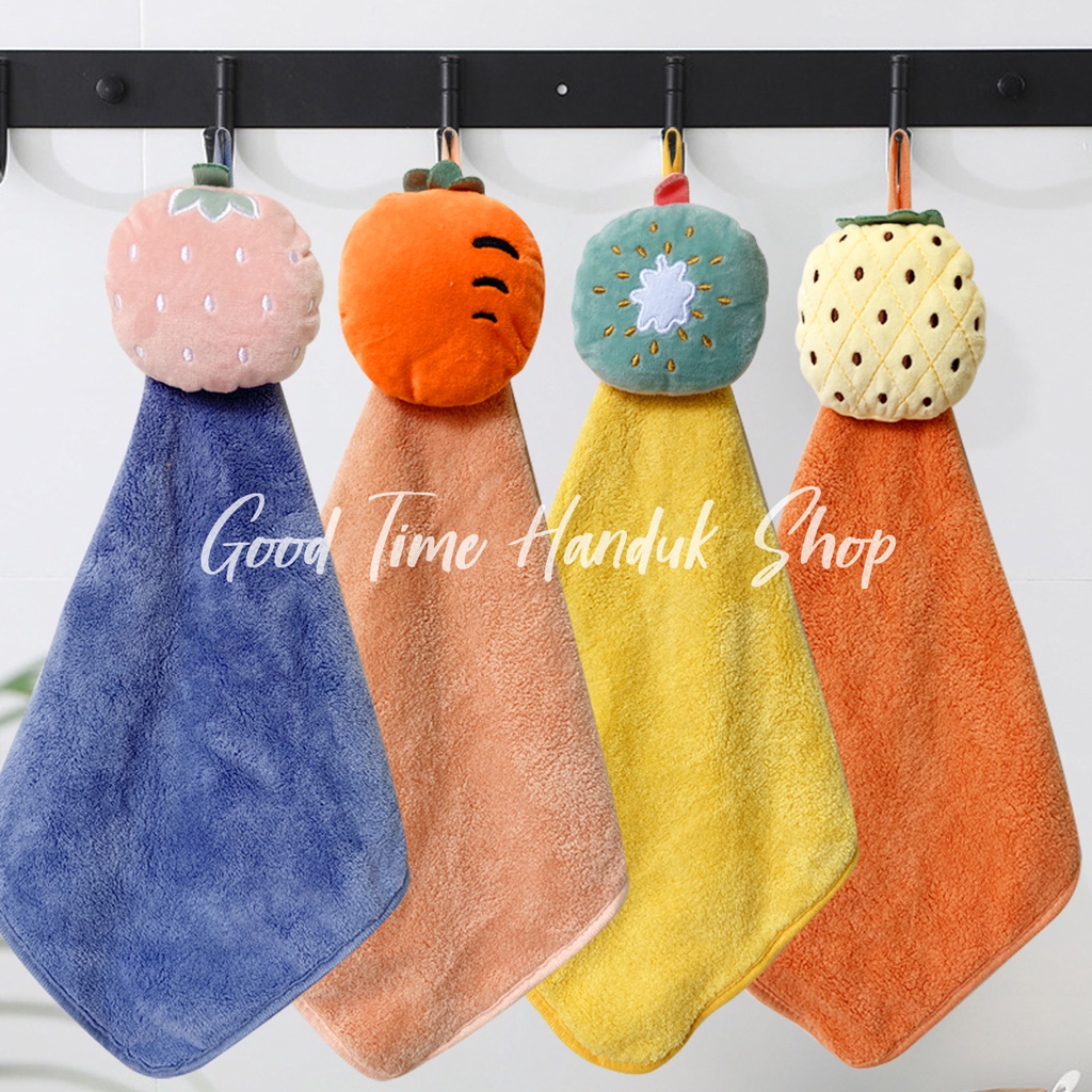 Lap Gantung Tangan / Lap Wastafel / Lap Pengering Tangan 30x30cm Buah / Singa / Kuda / Bebek Hand Drying Towel Serbet Gantung Kitchen Towel