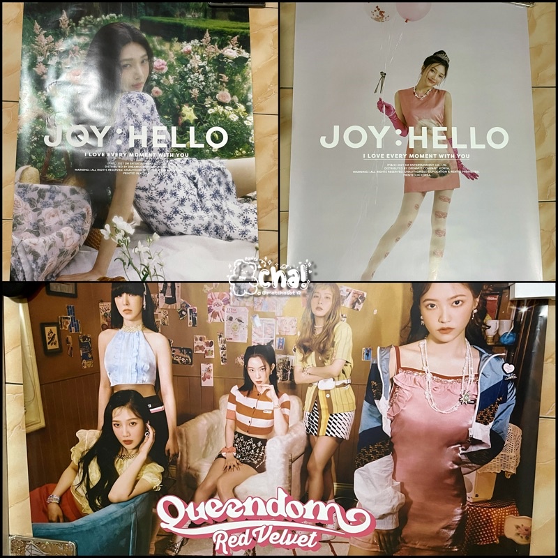 Rolled Poster red velvet queendom & joy hello - Hbd