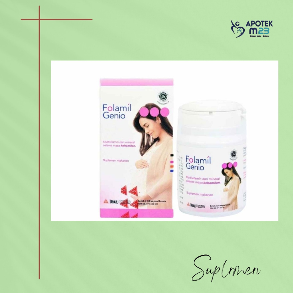 Folamil Genio 30 Kapsul/Suplemen Ibu Hamil/Kehamilan/Promil/DHA/Calcium/Multivitamin/Suplemen