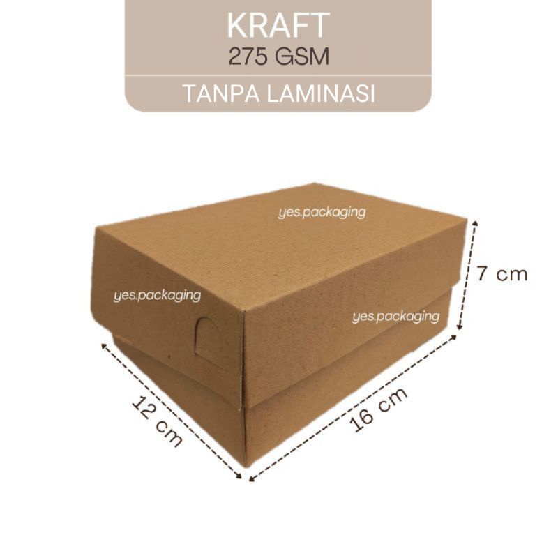 

[16x12x7cm] KRAFT Box Dus Kotak Kemasan Cake Jajan Kue Snack