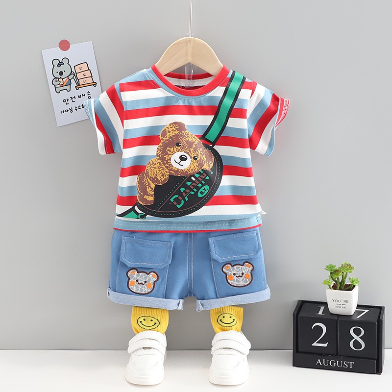 Setelan Import Kaos Tas Bear Anak Laki-Laki