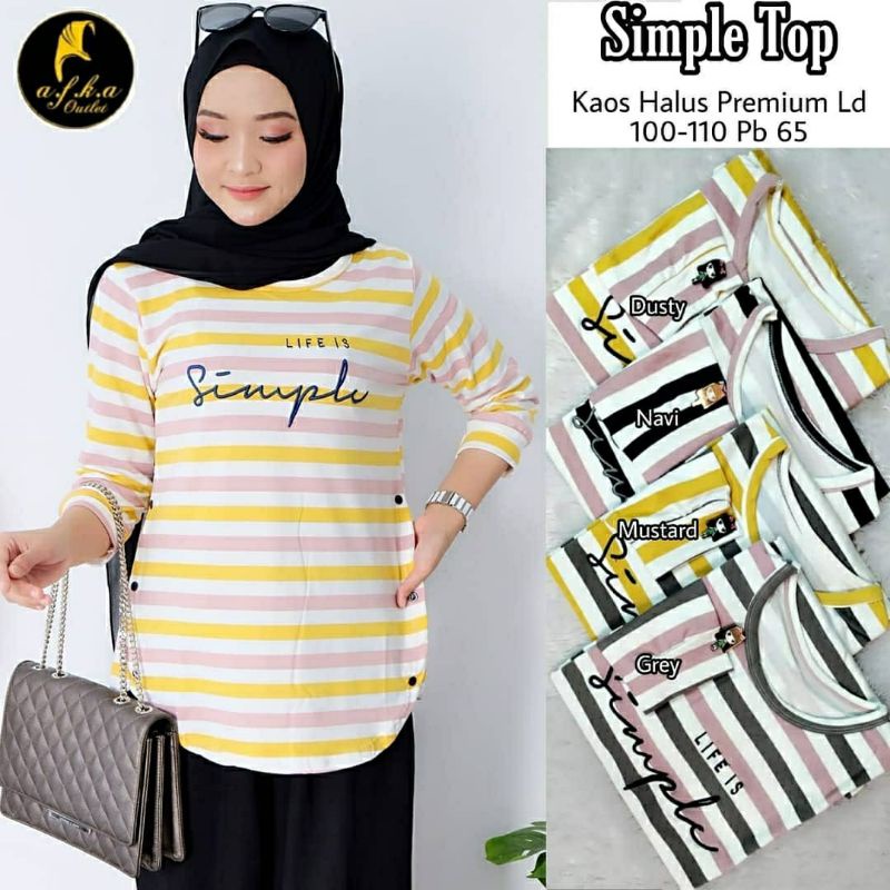 Simple Top, TOP /ATASAN WANITA CANTIK FIT XXL LD 100-114 BAHAN KAOS HALUS PREMIUM TERMURAH OOTD MODIS