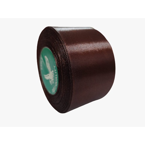 

Pita satin Coklat Tua Ukuran 2 inch / 5cm Per Roll