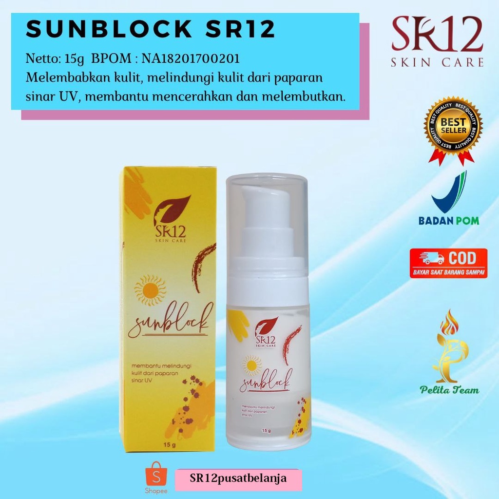 SUNBLOCK SR12/SUNBLOCK WAJAH/PELINDUNG KULIT WAJAH/SUNBLOCK SPF30++