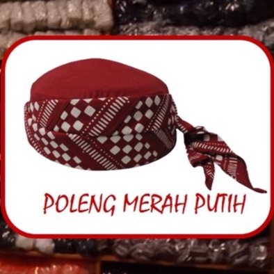 PECI BATIK JOGOKARIYAN / MOTIF POLENG MERAH PUTIH / Peci Batik Jogokaryan