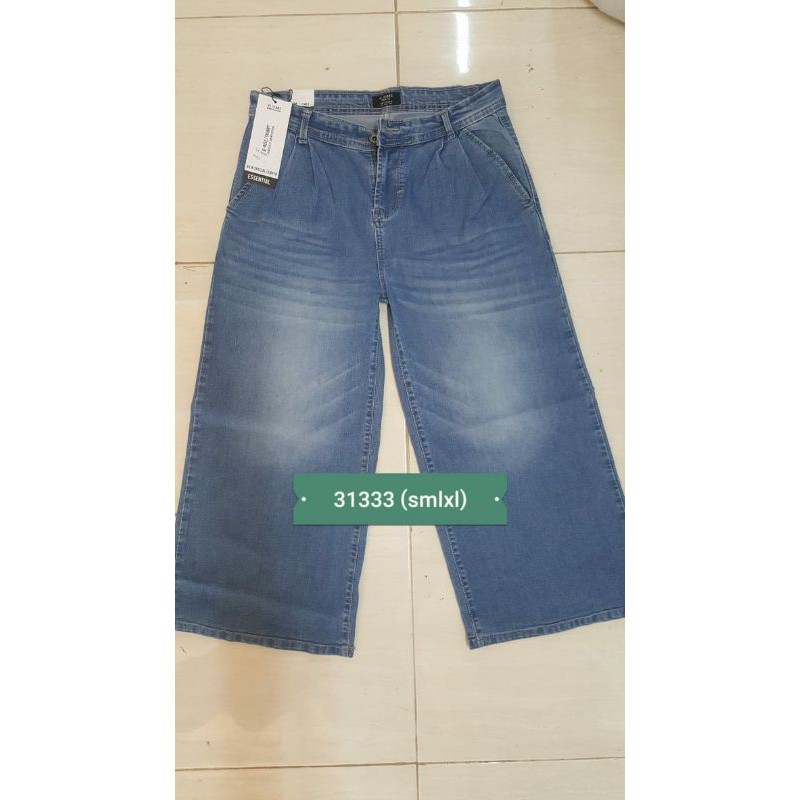 celana kulot jeans wash 7/9