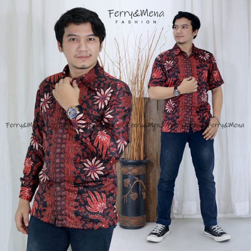 Terlaris Kemeja Batik lengan panjang / Hem Batik Pendek / Kemeja Cowok Batik