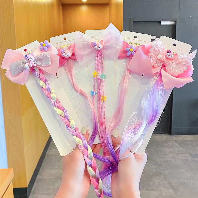 Jepit Rambut Unicorn Model Rambut Palsu Wig Anak Perempuan Motif Baru