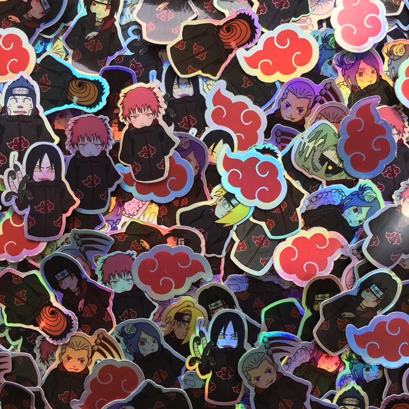 

Stiker Lucu Akatsuki Chibi anime Naruto bahan hologram