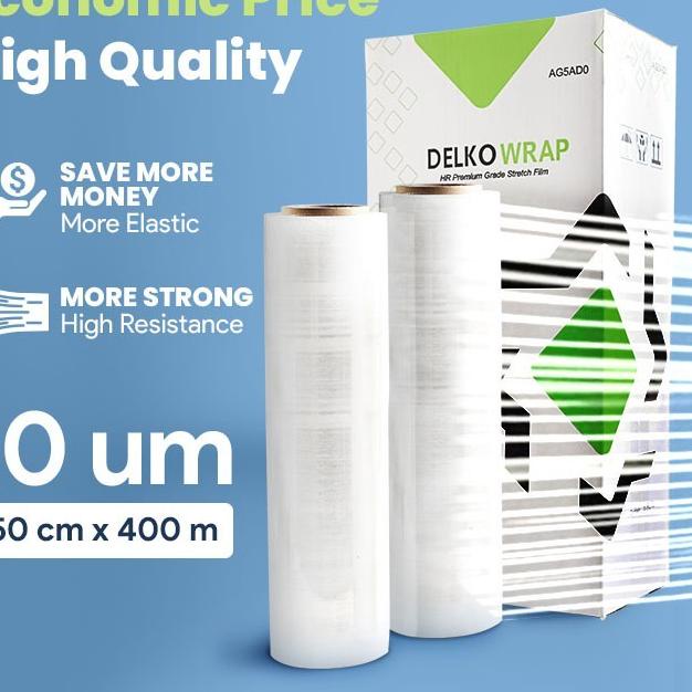 

Berkualitas PLASTIK WRAPPING / STRETCH FILM SCF Delkowrap 50 cm x 400 meter x 10um.