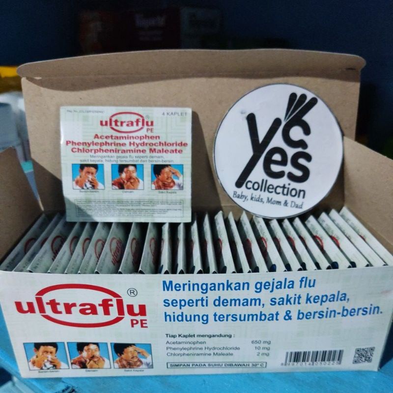 Ultraflu obat gejala Flu 1 Tablet 4 Kapsul Demam sakit Kepala hidung tersumbat bersin ultra flue