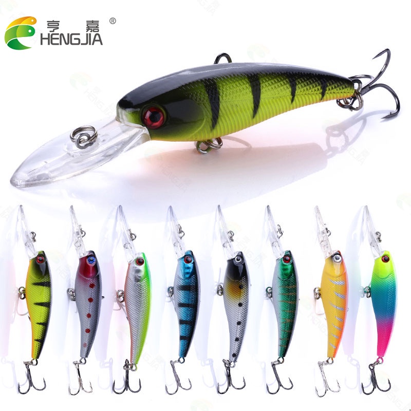 HENGJIA 8pcs 9cm/8.3g minnow umpan pancing 9cm/8.3g memancing buatan swimbait fishing lure bass bait