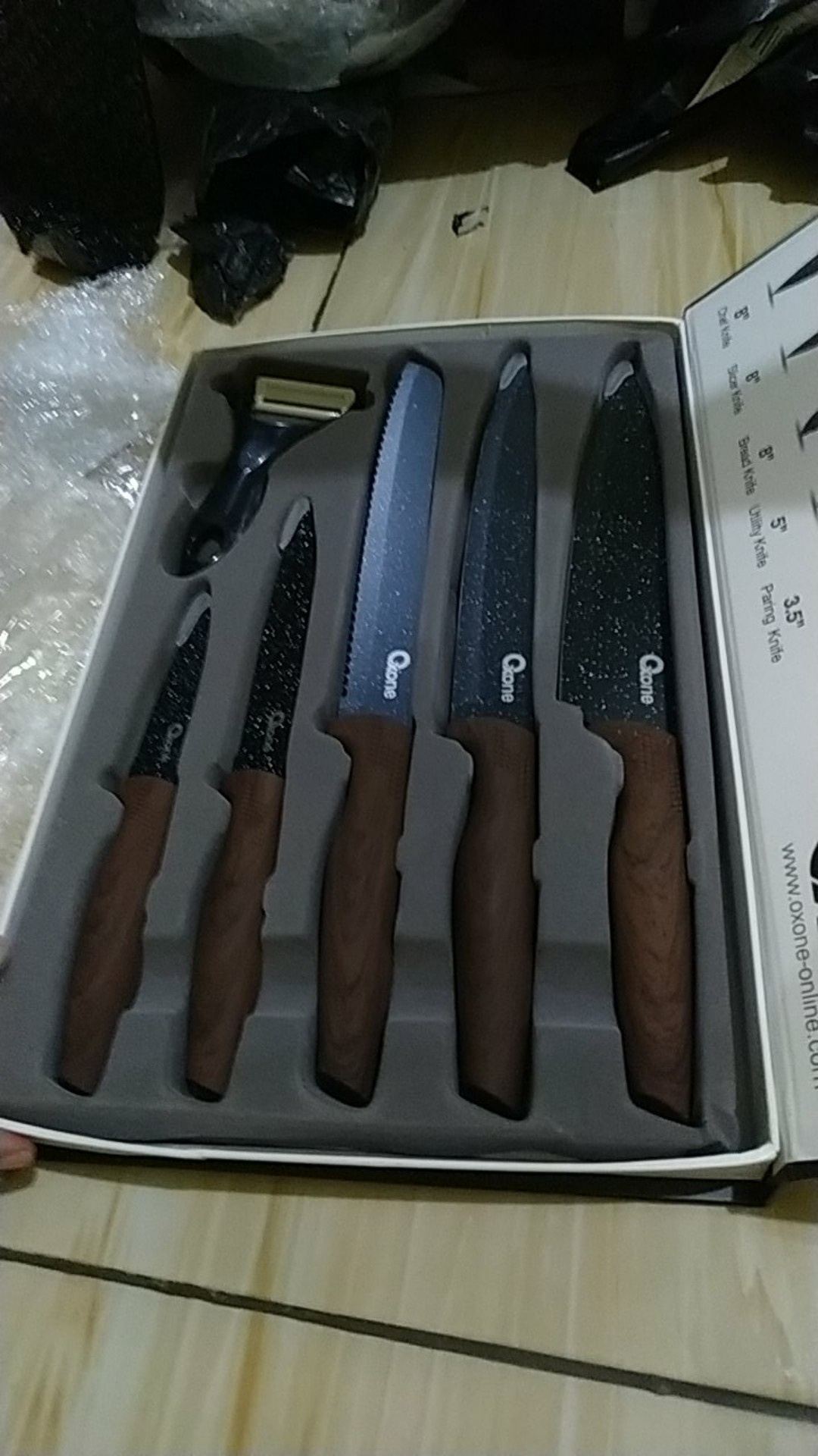 Oxone Black Marble Knife Set Ox-605 Pisau Set 100% Original