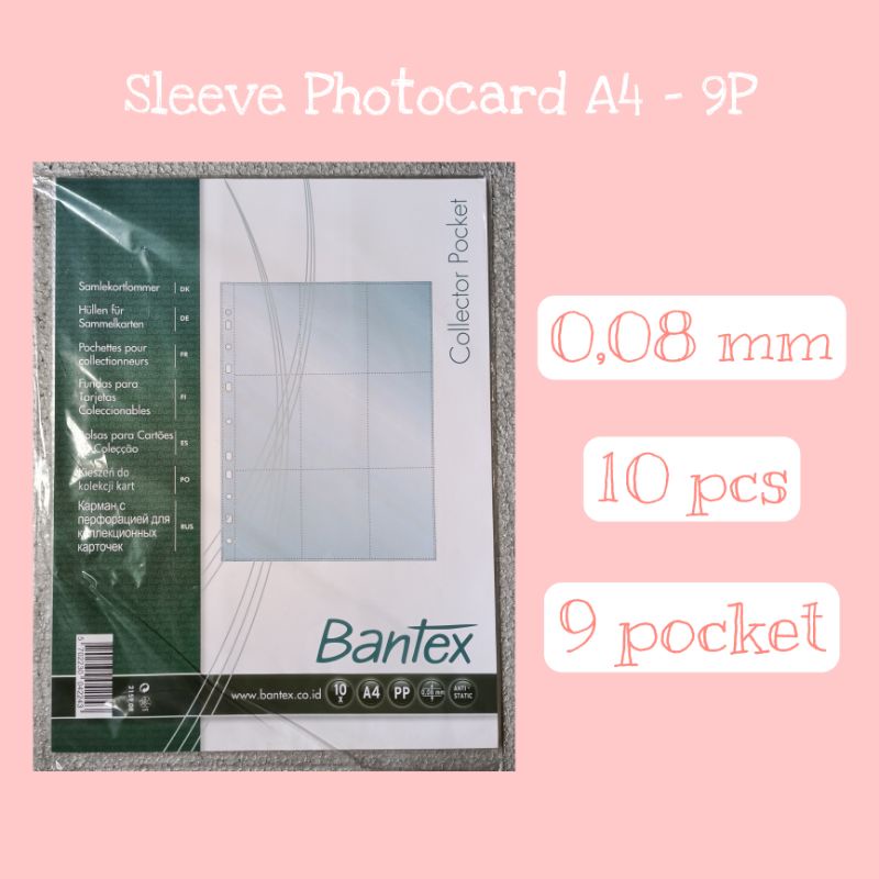 

Bantex Collector Photocard Sleeve Size A4 - 9P - 10 Lembar
