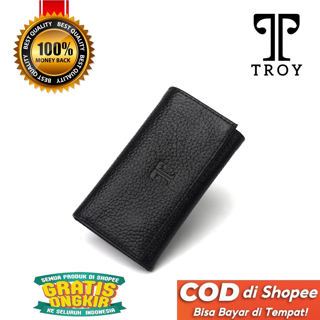 TOKOKOE - Dompet Gantungan Kunci Kulit Motor Mobil STNK Pria Wanita dengan Kotak Troy - Jake