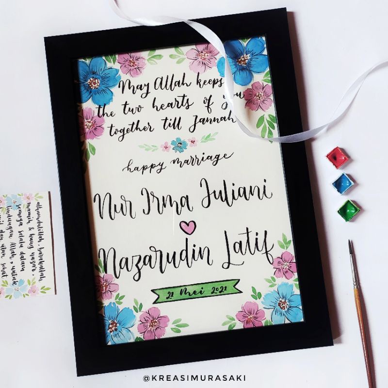 

GIFT BOX Watercolor Lettering Gift / Kado Nikah / Kado Wisuda /Kado Anniversary - Floral Blossom