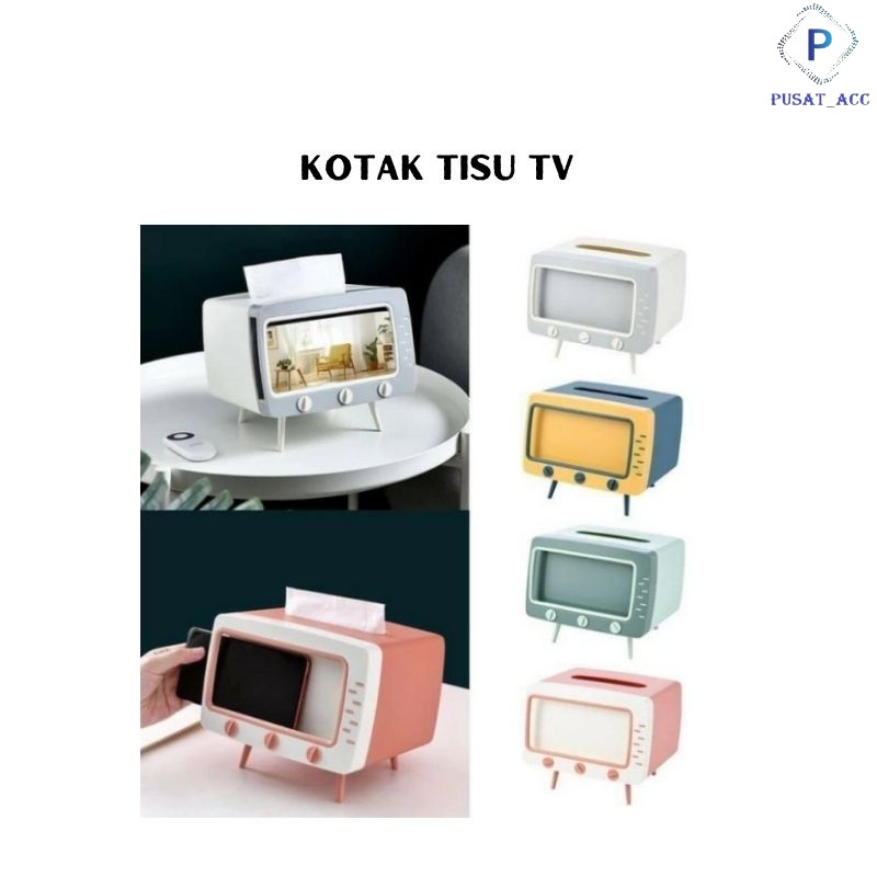 Kotak Tisu 2 IN 1 Meja Kotak BOX Tissue Tempat Tisu TV Phone Holder