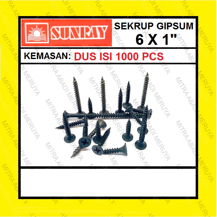 Sekrup Gipsum Sekrup Gypsum Skrup Gipsum 6x1" GROSIR DUS