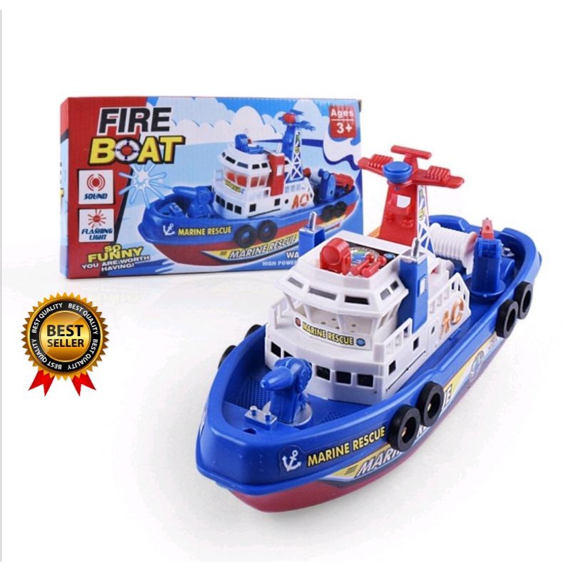 Mainan Kapal anak Fire Boat Jet Resque Mainan Anak Perahu Jet Pemadam Kebakaran