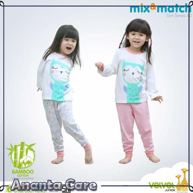 Setelan Baju Tidur Piyama Anak Perempuan Velvet Bamboo Cotton Premium