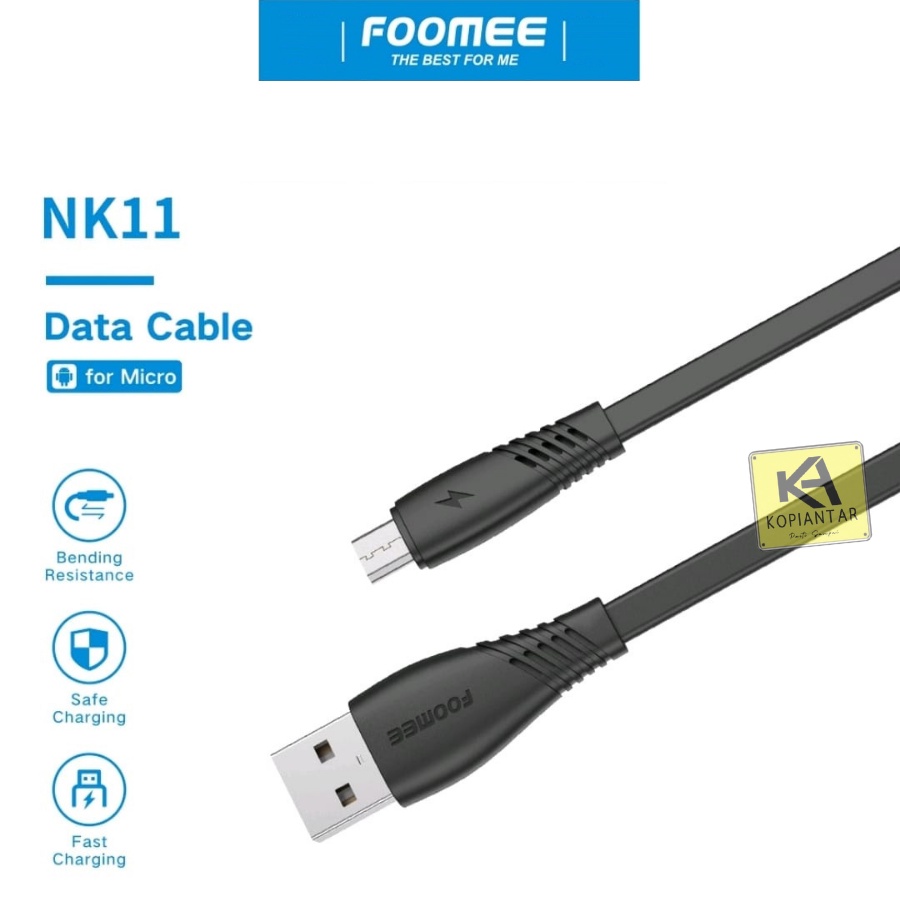 Foomee NK11 Kabel Data Fast Charging Data Cable USB Micro 1m Black