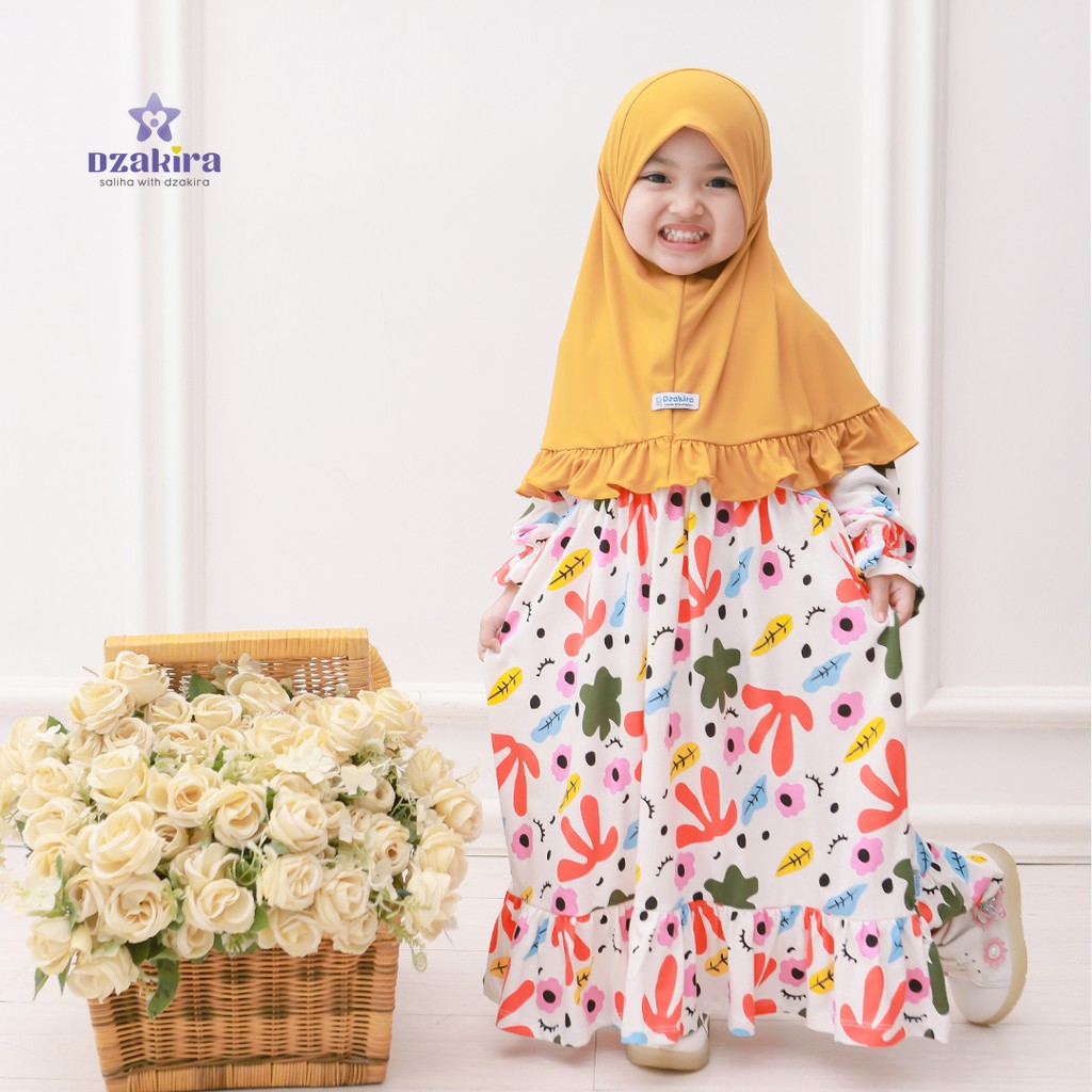 GAMIS KHALILA 0-3Y MOTIF BUNGA BAHAN PREMIUM COMBAD 24S