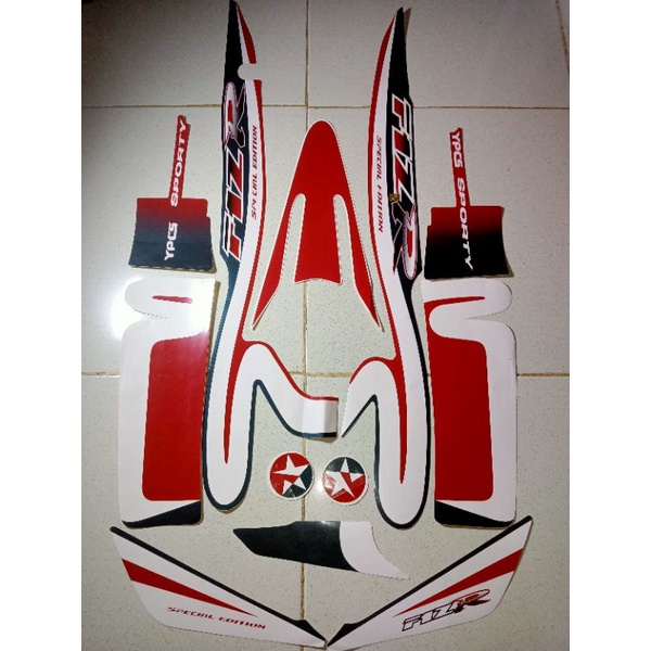 STRIPING FIZ R CALTEX HIJAU, striping stiker yamaha fiz r kaltex