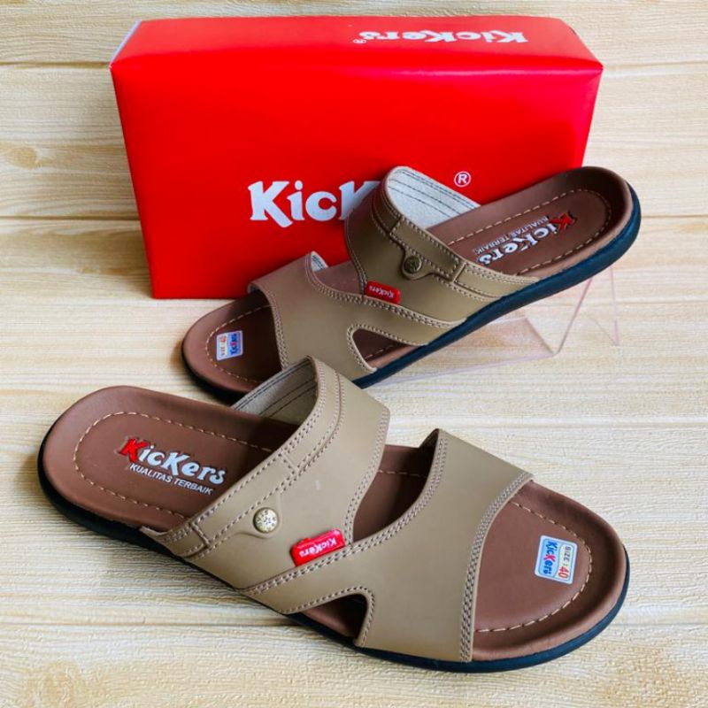 SANDAL KULIT PRIA SLOP KICKERS TERBARU TRENDI FASHION