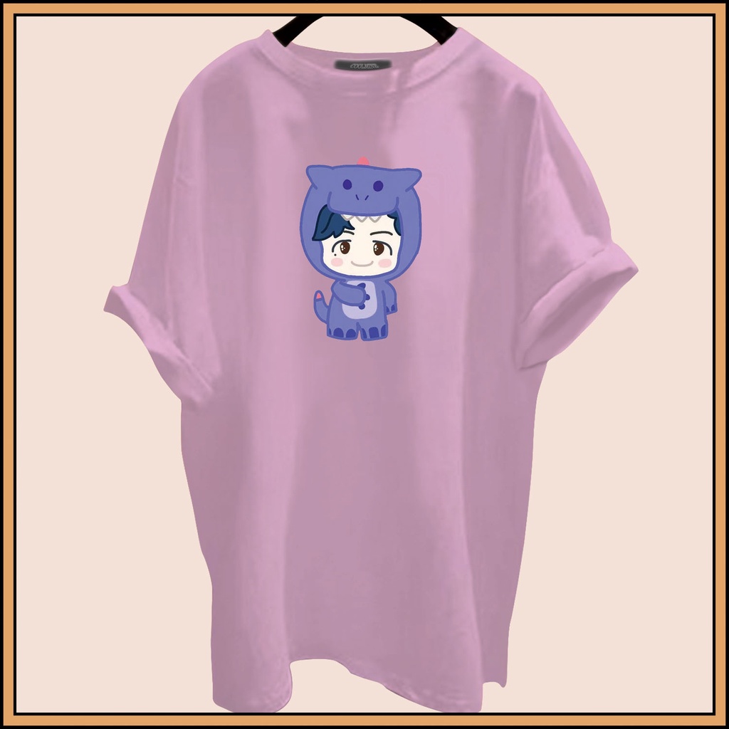 CALVIERO SHOP - BAJU KAOS ATASAN WANITA PURPLE DINO PRINT