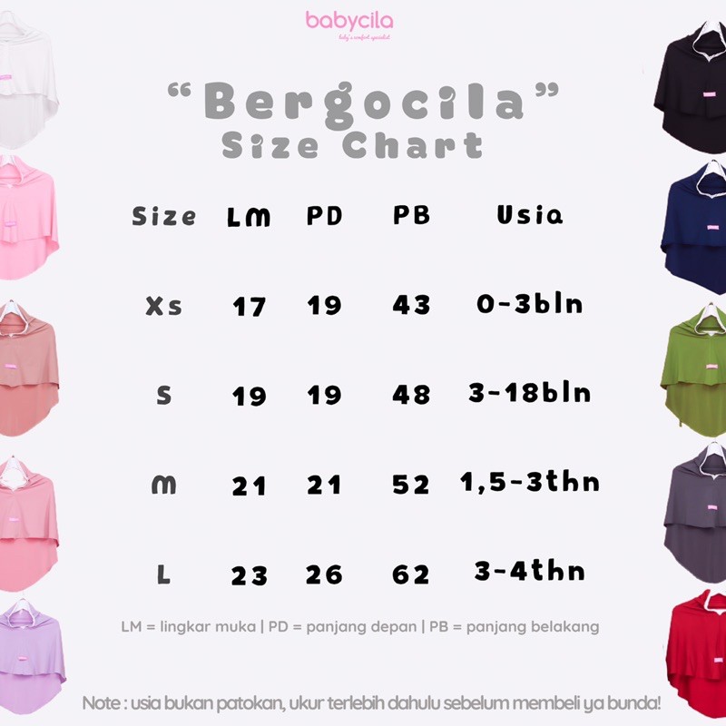 Babycila Bergocila Hijab Anak Jersey Premium [100rb/3pcs]