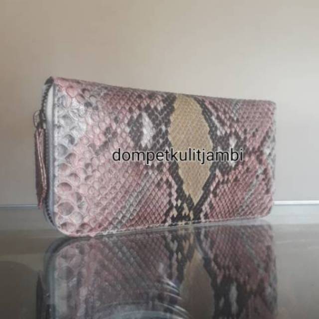 DOMPET ZIPPER KULIT ULAR ASLI
