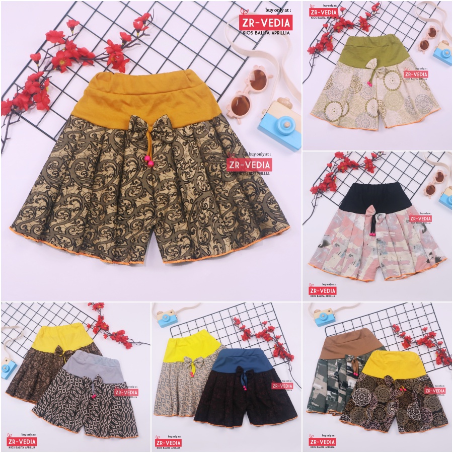 (BATIK) Rok Celana Motif uk 1-10 Tahun / Bawahan Anak Perempuan Murah Model Rok Celana Adem Harian